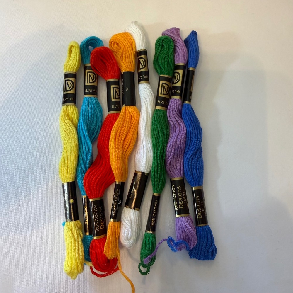 Embroidery Floss Lot 8 Skeins 100% Cotton Designs for the Needle 8.75yd Each